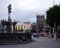 Fonte na praça Zocalo