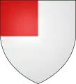 um franco-quartel—Argento, um quartel gules