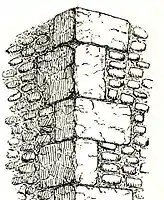 Pedras de quoin no transepto sul de Stow Minster, Lincolnshire