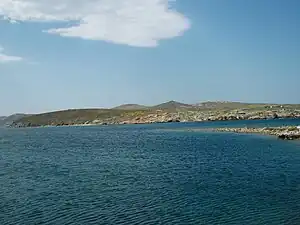 Vista de Rinia desde Delos.