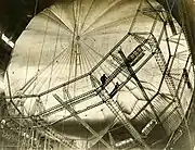 Dirigível R101 em construção.