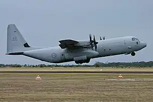 Um C-130J da Real Força Aérea da Austrália.