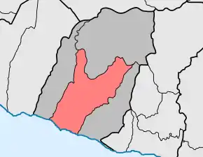 Localização no município de Ribeira Brava