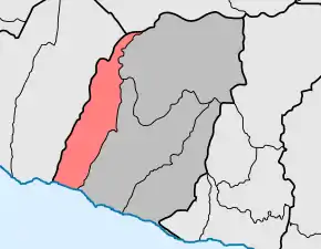 Localização no município de Ribeira Brava