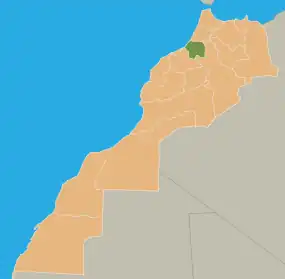 Localização de Rabat-Salé-Zemmour-Zaer em Marrocos