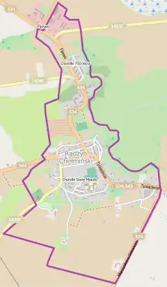 Localização de Radzyń Chełmiński na Polónia