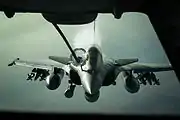 Um caça francês Rafale.