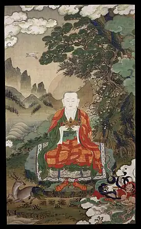 Pintura "thangka" tibetana de Ráula, o filho de Buda (século XVI).