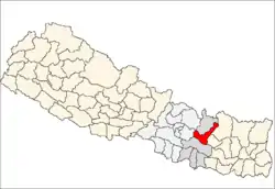 Localização de Ramechhap no Nepal