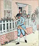 "Em Islington viveu um homem/De quem o mundo pode dizer/Que ainda uma raça piedosa ele correu" – ilustração de An Elegy of the Death of a Mad Dog, de Oliver Goldsmith