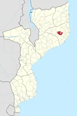 Localização do distrito em Moçambique