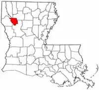 Localização da paróquia no Estado de Louisiana