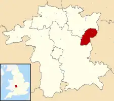 Localização no condado de Worcestershire
