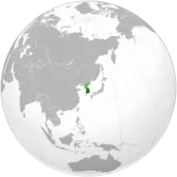 Localização do Coreia do Sul
