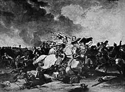 Ricardo III e o Conde de Richmond durante a Batalha de Bosworth Field