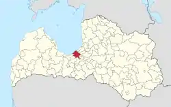 Localização de Riga na Letônia