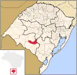 Localização de Lavras do Sul no Rio Grande do Sul
