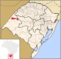 Localização de Maçambará no Rio Grande do Sul