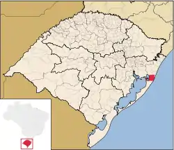 Localização de Palmares do Sul no Rio Grande do Sul