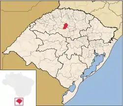 Localização de Santa Bárbara do Sul no Rio Grande do Sul