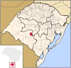 Localização de Santa Margarida do Sul no Rio Grande do Sul