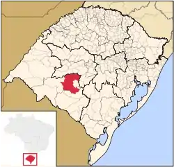 Localização de São Gabriel no Rio Grande do Sul