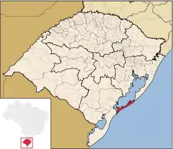 Localização de São José do Norte no Rio Grande do Sul
