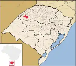 Localização de São Luiz Gonzaga no Rio Grande do Sul