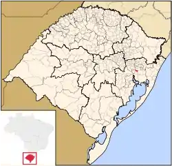 Localização de Sapucaia do Sul no Rio Grande do Sul