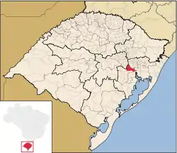 Localização de Triunfo no Rio Grande do Sul