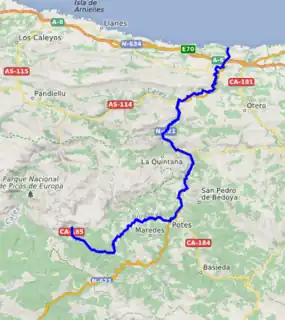 Mapa do curso do rio Deva