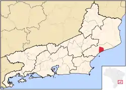 Localização de Carapebus no Rio de Janeiro