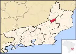 Localização de Itaocara no Rio de Janeiro