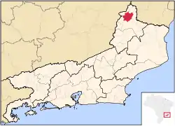 Localização de Natividade no Rio de Janeiro