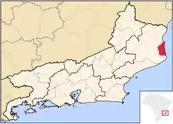 Localização de São João da Barra no Rio de Janeiro