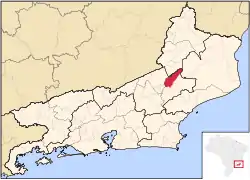 Localização de São Sebastião do Alto no Rio de Janeiro