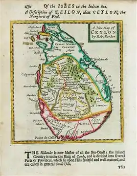 Em 1688, os Holandeses controlavam as regiões acentuadas em negrito verde e magenta.