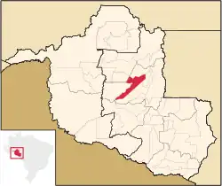 Localização de Jaru em Rondônia