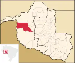 Localização de Nova Mamoré em Rondônia