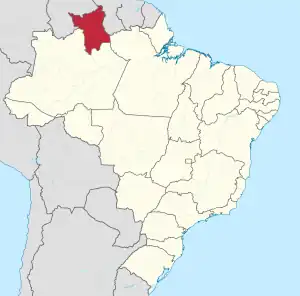 Localização de Roraima no Brasil