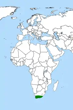 Mapa de distribuição global do género