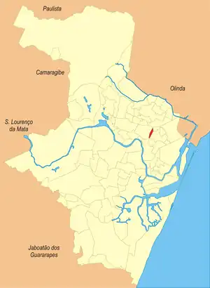 localização do bairro Rosarinho no Recife