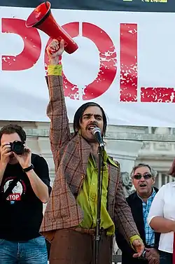 Nuno Duarte na manifestação "Ocupar Lisboa" a 19 de março de 2011.