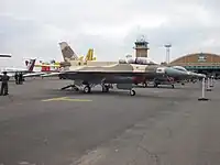 Um caça F-16 marroquino.