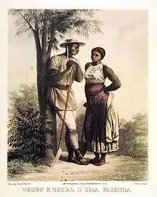 Johann Moritz Rugendas: Negro e Negra N'uma Fazenda, século XIX.