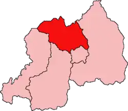 Localização da Província do Norte em Ruanda