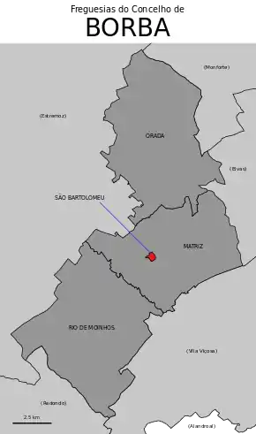 Localização no município de Borba
