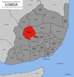 Localização no município de Lisboa
