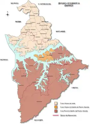 Divisão política de São Bernardo do Campo.