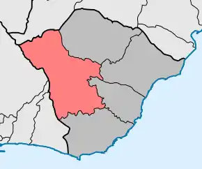 Localização no município de Santa Cruz